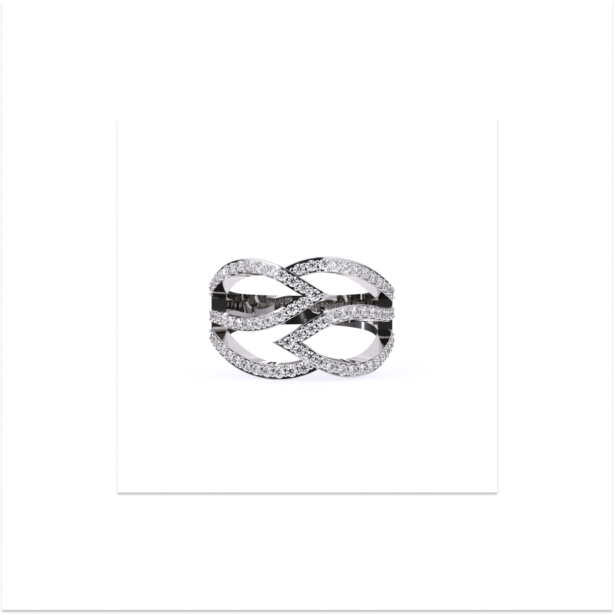 Trendy Open Leaf Style Diamond Wedding Ring